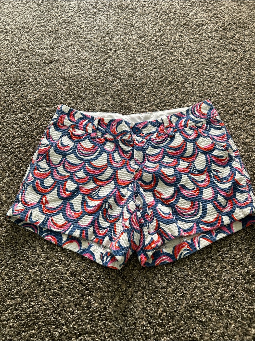 Lilly Pulitzer Callahan Shorts Sz 4 Textured Print Multi Color Zip front